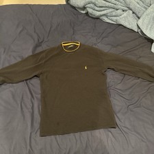 Polo Ralph Lauren Men  s M Brown Cotton Knit Crewneck Pullover Sweater Logo