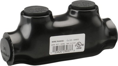 Insulated Inline Splice Connector QMS-D3/0-1, 3/0-6 AWG Wire Ra Style: 3/0 AWG