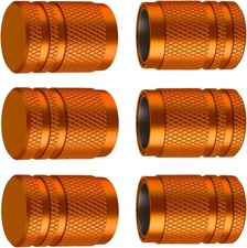Metal Tire Valve Stem Caps 6-piece Universal Fit For Cars Motor Color Orange
