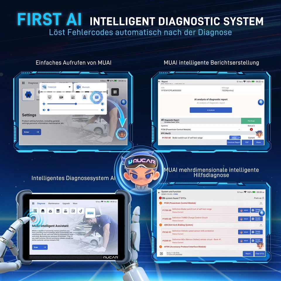 2025 MUCAR 892BT KFZ Diagnosegerät Auto OBD2 Scanner 34+ Dienstleistungen NEW - Bild 3 von 4