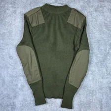 Defense Logistics Agency Valor Sweater Men 38 Military Green Wool Commando Elbow