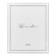 Lawrence Frames 8x10 Silver Plated Metal White Enamel Picture Frame