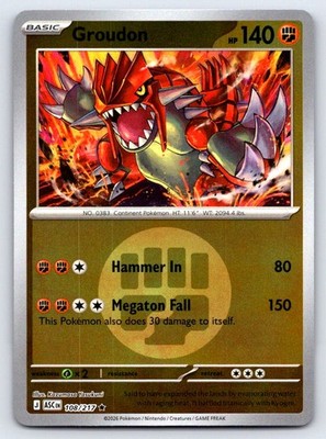 Groudon (Energy Symbol Pattern) 108/217 Holo Rare Ascended Heroes Pokemon NM