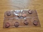 Excellent 8 x 2 Euro Cent Coins from Europe in Plastic Folder! € Coin Cents! RARE!