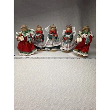 Vintage Christmas Angel Ornaments Set of 5 Country Rustic Style Holiday Decor