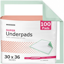 Super Underpads, Incontinence Bed Pads 30" X 36" 100 Count , Moderate Absorbenc