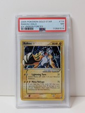 2005 POKEMON EX UNSEEN FORCES GOLD STAR #114 RAIKOU-HOLO PSA 7