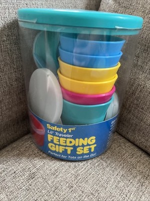 VTG Safety 1st LIL  Travler Feeding Gift Set Snack Cups Tumbler Kids Spoon Fork