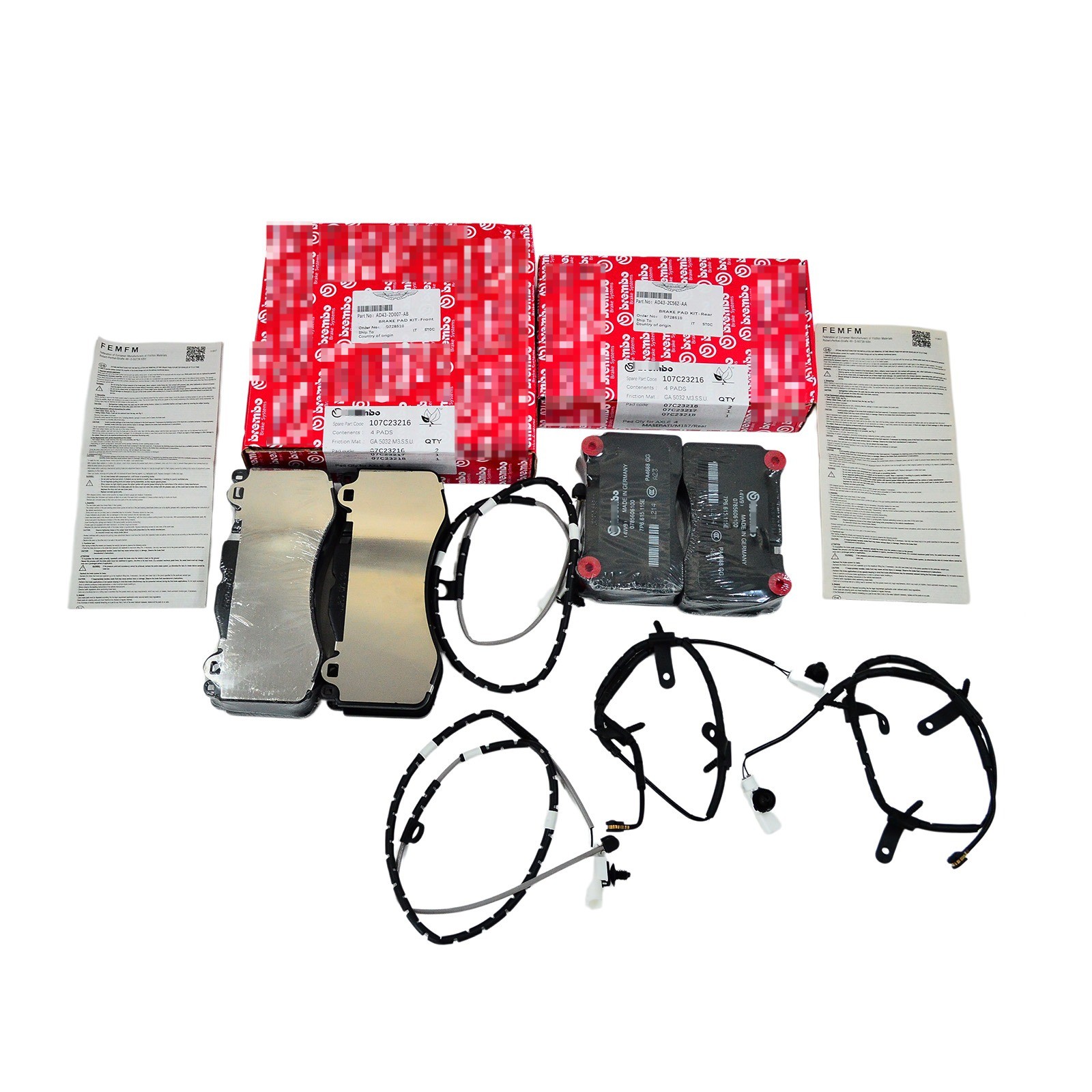 Aston Martin Rapide 2010 Front Brake pad wear sensors Set P/N AD432C562AB