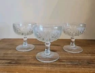 Jeannette Depression Glass IRIS & HERRINGBONE Champagne Sherbets (3)