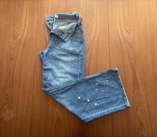 WE THE FREE Women  s Utility Wide Leg Jean Size 26 Med Wash Distressed Button Fly