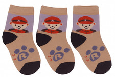 Kids 3 Pack Ankle Socks Cute Character Paw Print Multicolor NWOT