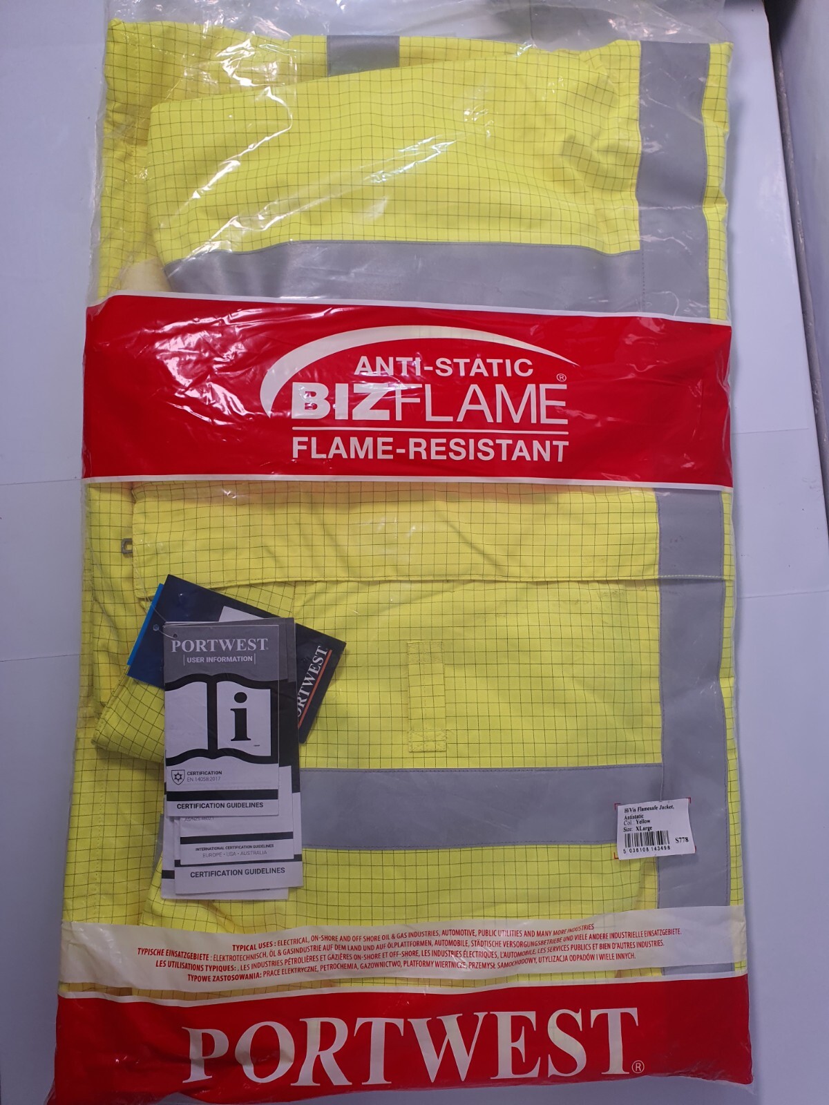 Portwest HiVis Flamesafe Jacket S778 Medium Size Orange - View #8