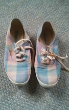 000 Vintage Aigner Deck Flat Shoes Plaid Size 7