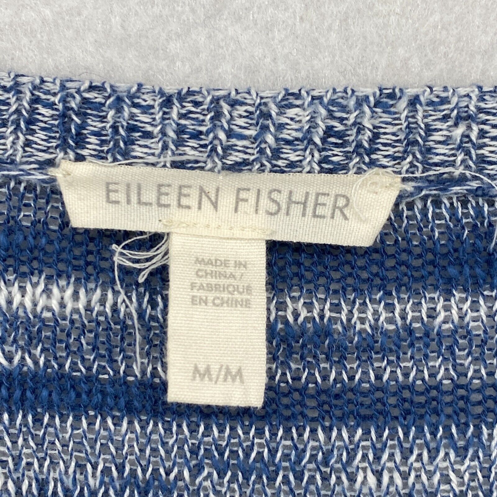 EILEEN FISHER Sweater M Organic Linen Cotton Stri… - image 9