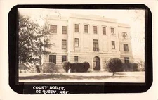 De Queen Arkansas birds eye view court house real photo pc Z12576