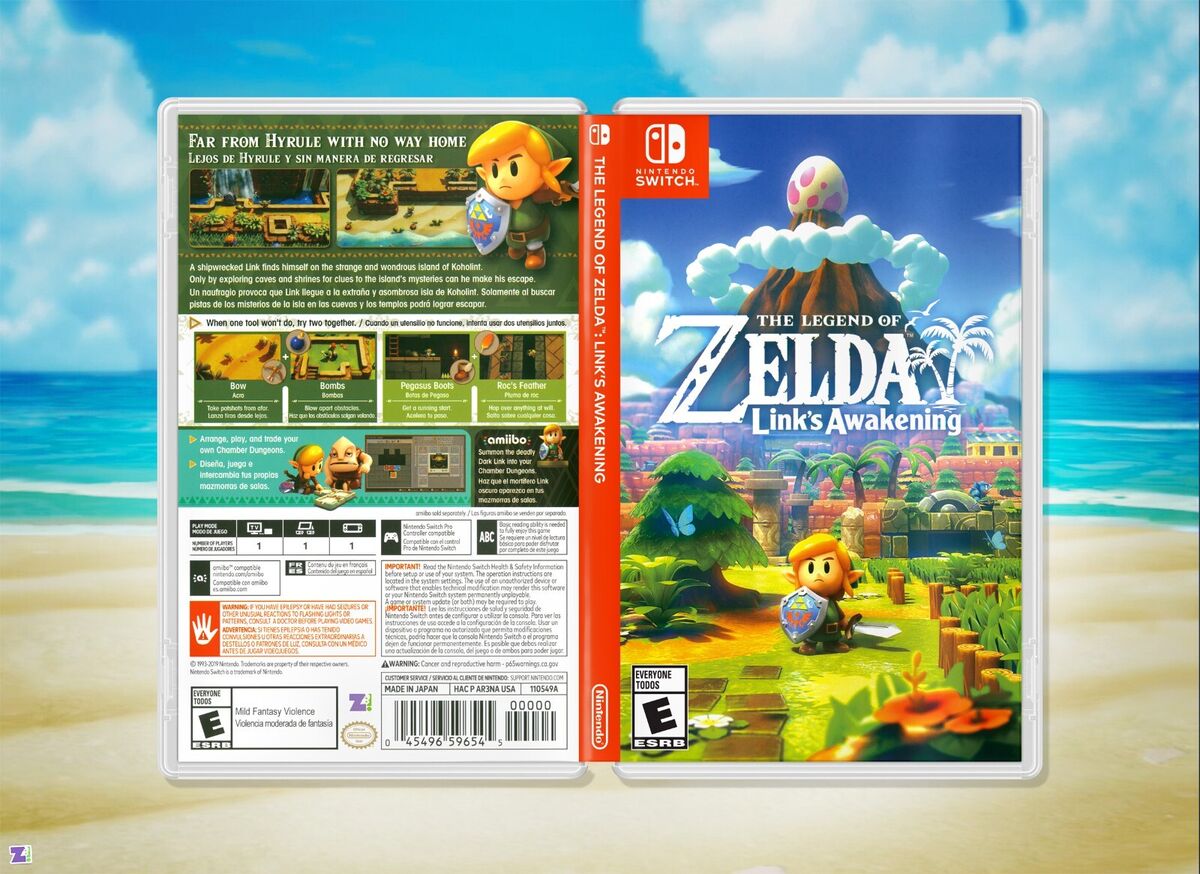 The Legend of Zelda Links Awakening Cover Art: Insert / Case for Nintendo  Switch