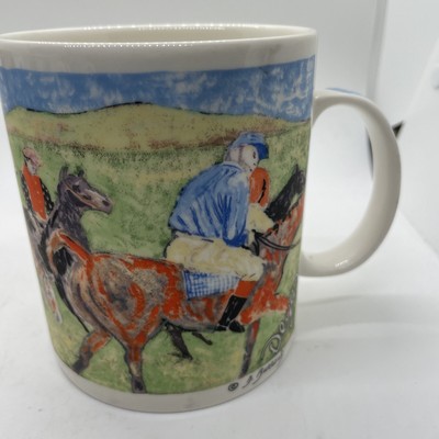 Chaleur Master Impressionists Degas Horses D. Burrows Mug Jockeys & Horses AS IS