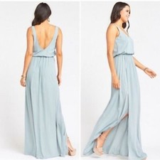 NEW Show Me Your Mumu Kendall Maxi Dress Silver Sage Crisp Size Medium