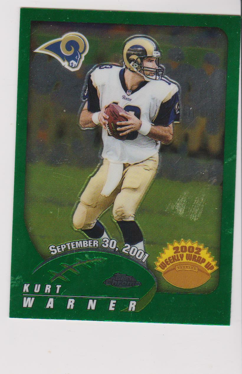 2002 Topps Chrome WRU #148 Kurt Warner card, Los Angeles Rams HOF