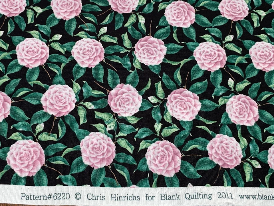 1 yarda Rosa Dalia Peonía Flor Floral POR Tela de Algodón Acolchado en Blanco #6220 Foto 3 de 4