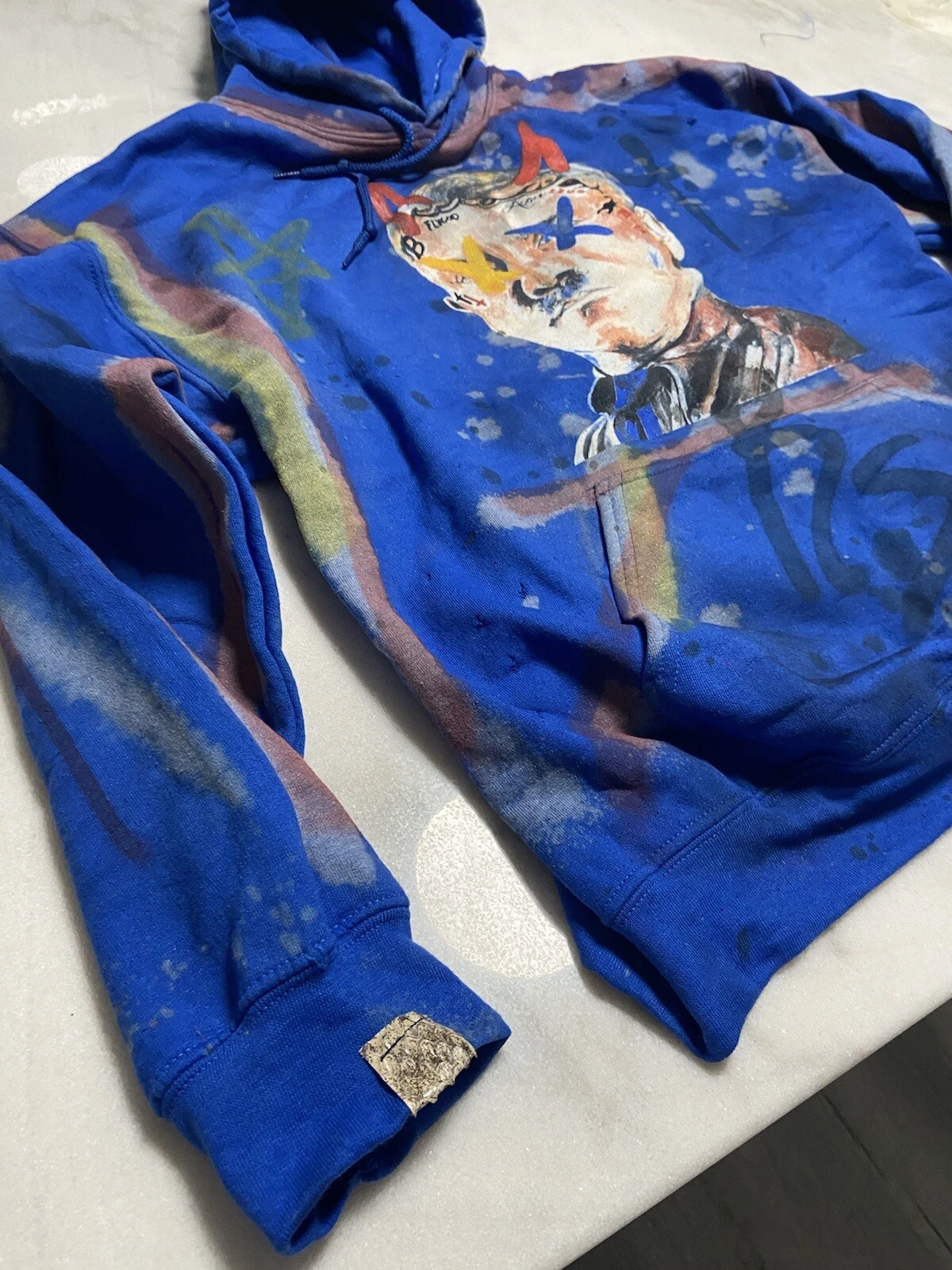 HERMÈS Felpa con cappuccio Westside Gunn Hitler indossa Hermes 8 9 10 Rebirth 187 taglia Large blu GxFR
