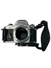 Nikon FG 35mm SLR Film Camera Silver Body W/ Hand Strap and mount - Very Good 