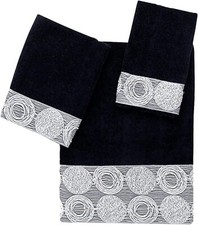 Avanti Linens - 3pc Towel Set, Soft  Absorbent Cotton Black