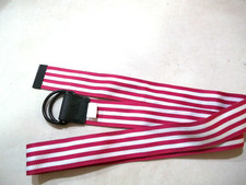 ADIDAS CANVAS WHITE PINK STRIPES D Ring Belt SIZE 42''