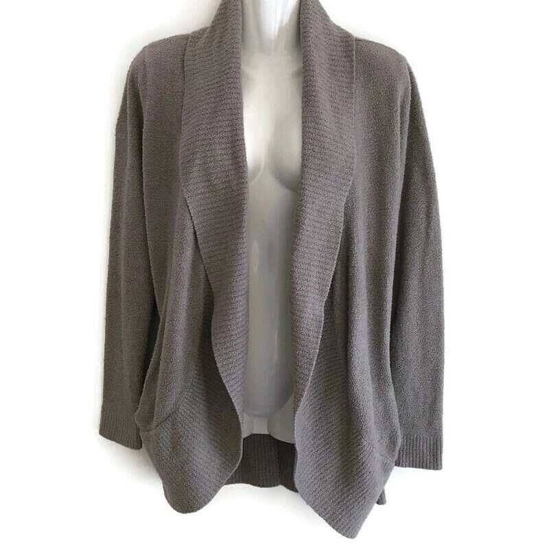 Barefoot Dreams Women s Cozy Chic Circle Lite Cardigan Sweater Beige Taupe Small