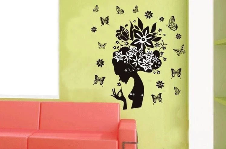 Schmetterlinge Wandsticker Wandtattoo Feen Frau Wand Aufkleber Mädchen Tattoo - Bild 4 von 4