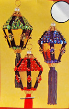 Walco CHRISTMAS LANTERN Sequin Bead Christmas Ornament Kit Vintage Make 3 Tassel