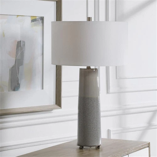 Uttermost Abdel Contemporary Ceramic and Iron Glaze Table Lamp in Gray - Picture 2 of 8