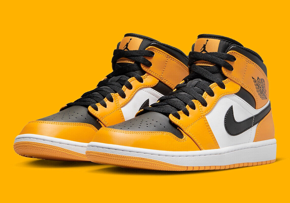 Jordan 1 Mid Taxi Reverse Yellow Toe 554724-701 Men's New