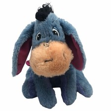 Disney Store Eeyore plush 12" stuffed animal removeable tail shaggy soft