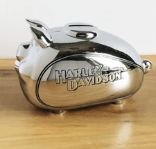 Coin Bank Harley Davidson Chrome Finish Fuel Tank Metal Piggy Bank 2006