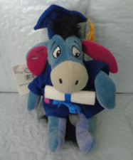 NWT - Disney Store - Graduation Eeyore - 9" mini bean bag plush