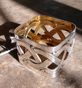 WMF A&C 1900s antique napkin ring open cutout square