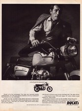 1966 Ducati Monza Junior 160 Motorcycle Print Ad Dashing Man Jacket