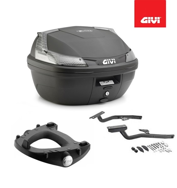 Givi Koffer Kit Schwarz B37NT + Halterungen Kawasaki Ninja 400 2018 2019 2020-image