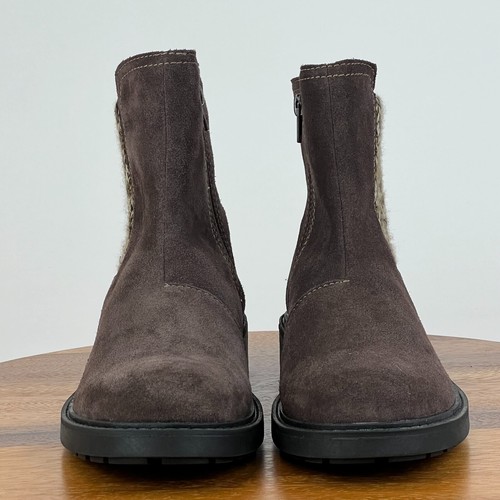 New Womens Clarks Opal Sky Brown Suede Casual Comfort Ankle Boots Size 9 M - Picture 4 of 8
