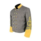 US Civil War Confederate Cavalry Major Shell Jacket 3 row of Gold Braid All Size