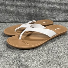 Okabashi Sandals Womens Size LL (11.5-13) Brown White Thong Slip on Made in USA