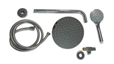 KIT DOCCIA INCASSO CON SOFFIONE 20 CM TONDO INOX, BRACCIO E DOCCETTA – DAMAST