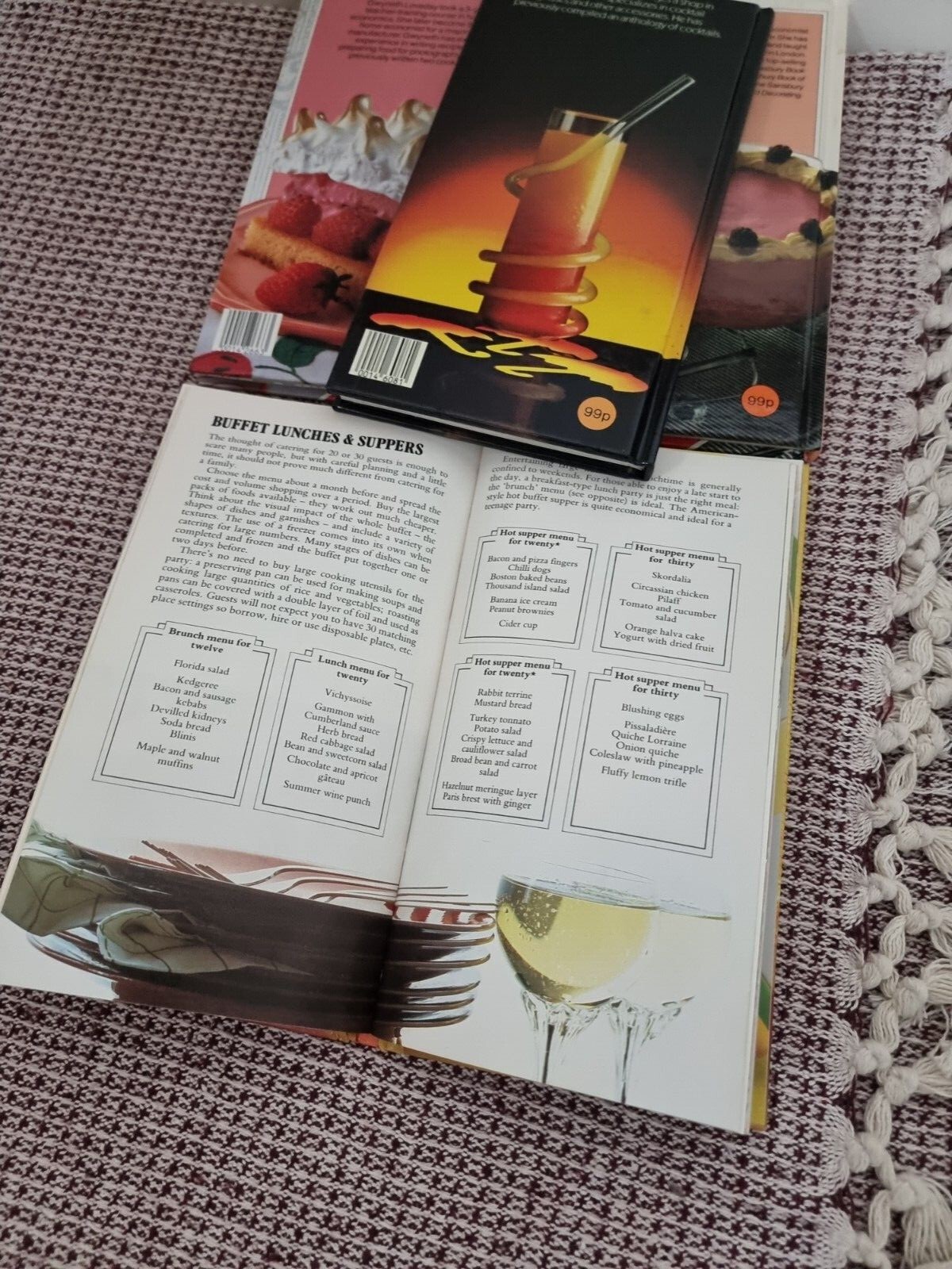 4 Sainsbury books of cooking with eggs/Cocktails/entertaining/mixer