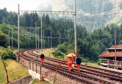 Eisenbahn Foto Österreich 6x4 Gleis Inspektionsteam bei der Arbeit unbekannter Ort um 2003