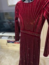 Windsor Burgundy Velvet Gown with crystals (Small)