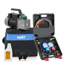 3.5cfm Vacuum Pump Set with Manifold Gauge Kit for R410 R134 R22 R404 Auto HVAC