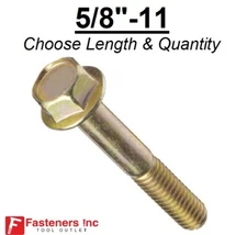 5/8-11 Grade 8 Flange Frame Bolt Yellow Zinc Plated (All Sizes & Qty's) 5/8"