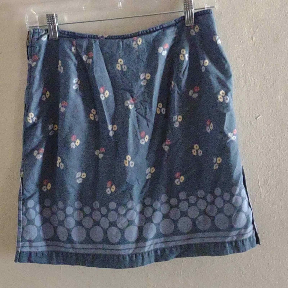Vintage Liz Claiborne Lizwear Jeans Floral Skort 10P Foto 3 de 4